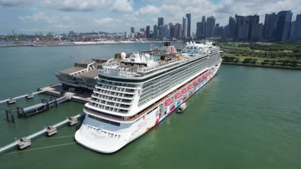 Marina Bay Singapore July 2022 Marina Bay Cruise Centre Terminal — Stock Video