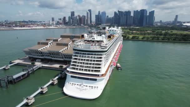 Marina Bay Singapore July 2022 Marina Bay Cruise Centre Terminal — Stockvideo