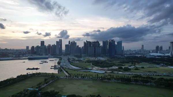 Marina Körfezi Singapur Temmuz 2022 Lüks Gemi Limanı Nın Yanaştığı — Stok fotoğraf