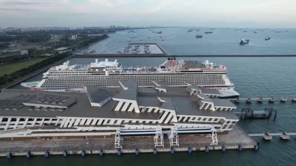 Marina Bay Singapore July 2022 Marina Bay Cruise Centre Terminal — 图库视频影像