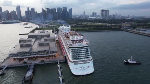 Marina Bay Singapore July 2022 Marina Bay Cruise Centre Terminal — Stockvideo