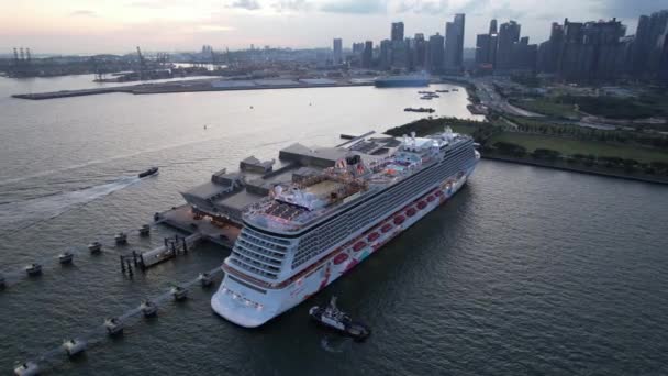 Marina Bay Singapore July 2022 Marina Bay Cruise Centre Terminal — Video Stock