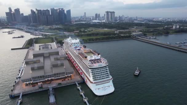 Marina Bay Singapore July 2022 Marina Bay Cruise Centre Terminal — Video Stock