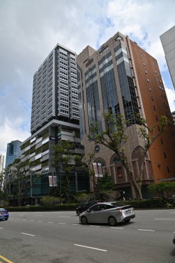 Marina Körfezi, Singapur - 17 Temmuz 2022 Lüks Gemi Limanı 'nın yanaştığı Marina Körfezi Seyahat Merkezi Terminali