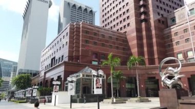 Marina Körfezi, Singapur - 17 Temmuz 2022 Lüks Gemi Limanı 'nın yanaştığı Marina Körfezi Seyahat Merkezi Terminali