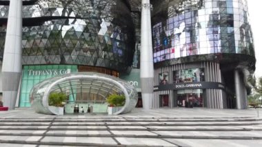 Marina Bay, Singapore - July 17, 2022: The Marina Bay Cruise Centre Terminal where Luxury Cruise Ships are Docking