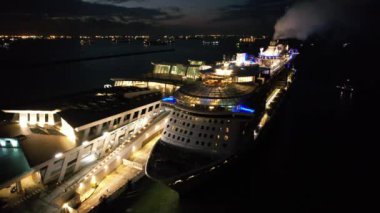 Marina Bay, Singapore - July 17, 2022: The Marina Bay Cruise Centre Terminal where Luxury Cruise Ships are Docking