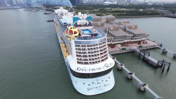 Marina Bay Singapore July 2022 Marina Bay Cruise Centre Terminal — Stock videók