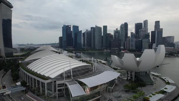 Marina Bay Singapore July 2022 Landmark Buildings Tourist Attractions Singapore — Stockvideo