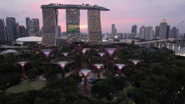 Marina Bay Singapore July 2022 Landmark Buildings Tourist Attractions Singapore — Stockvideo