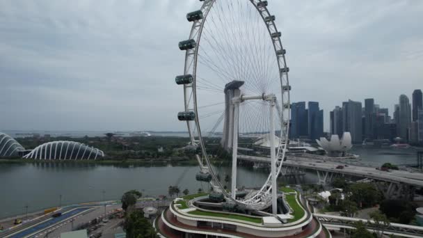 Marina Bay Singapore July 2022 Landmark Buildings Tourist Attractions Singapore — 图库视频影像