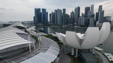 Marina Bay, Singapore - July 13, 2022: The Landmark Buildings and Tourist Attractions of Singapore