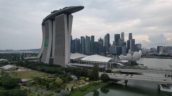 Marina Bay Singapore Липня 2022 Landmark Buildings Tourist Attractions Singapore — стокове фото