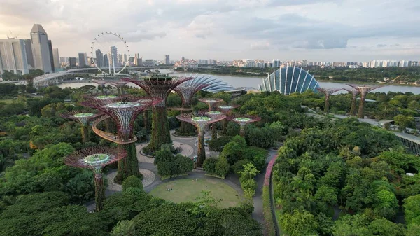 Marina Bay Singapore July 2022 Landmark Buildings Tourist Attractions Singapore — стокове фото