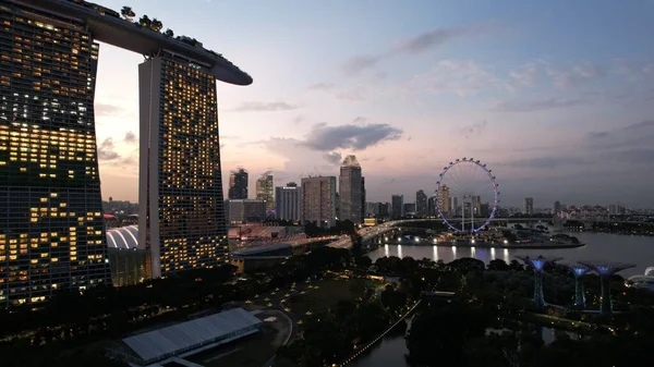 Marina Bay Singapore July 2022 Landmark Buildings Tourist Attractions Singapore — ストック写真