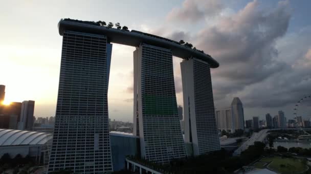 Marina Bay Singapore July 2022 Landmark Buildings Tourist Attractions Singapore — Αρχείο Βίντεο