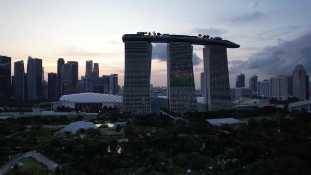 Marina Bay Singapore July 2022 Landmark Buildings Tourist Attractions Singapore — Stockvideo