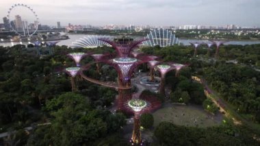 Marina Bay, Singapore - July 13, 2022: The Landmark Buildings and Tourist Attractions of Singapore