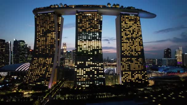 Marina Bay Singapura Juli 2022 Bangunan Markah Tanah Dan Atraksi — Stok Video