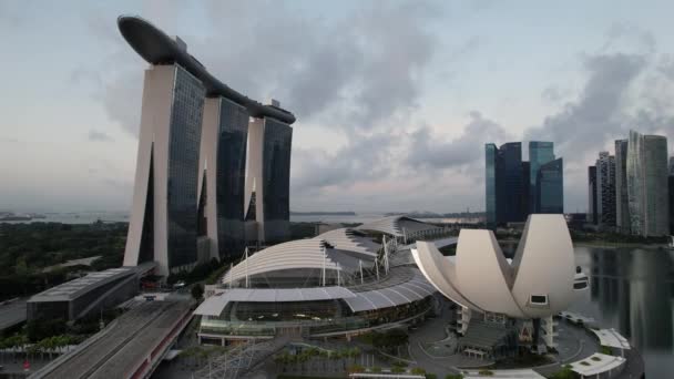 Marina Bay Singapore July 2022 Landmark Buildings Tourist Attractions Singapore — Stock video