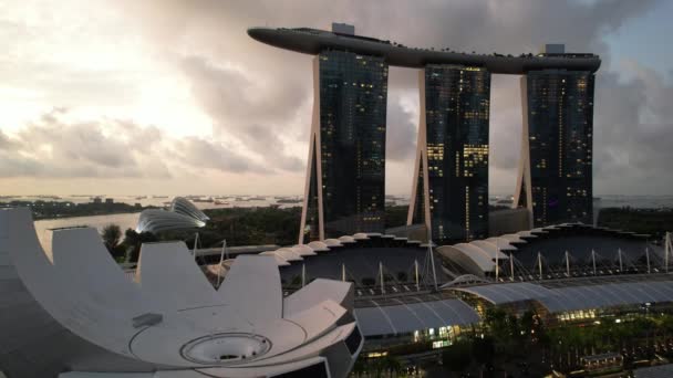 Marina Bay Singapore July 2022 Landmark Buildings Tourist Attractions Singapore — Αρχείο Βίντεο