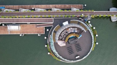 Marina Körfezi, Singapur - 13 Temmuz 2022: Singapur Tarihi Binalar ve Turist Çekimleri