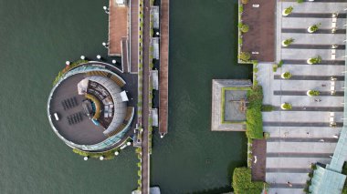 Marina Körfezi, Singapur - 13 Temmuz 2022: Singapur Tarihi Binalar ve Turist Çekimleri