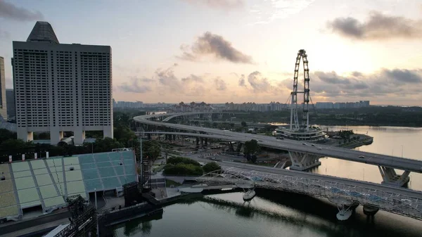 Marina Bay Singapore Juli 2022 Bezienswaardige Gebouwen Toeristische Attracties Van — Stockfoto