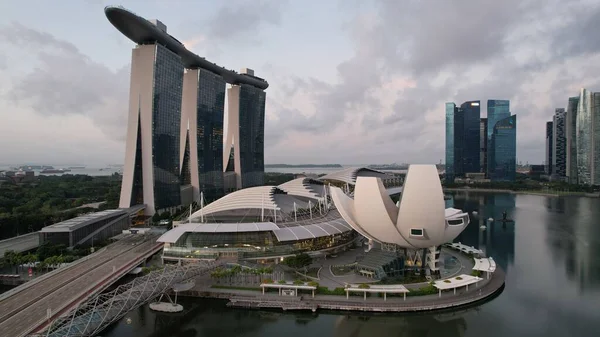 Marina Bay Singapore July 2022 Landmark Buildings Tourist Attractions Singapore — стоковое фото