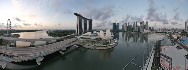 Marina Bay Singapore Július 2022 Landmark Buildings Turisztikai Látványosságok Szingapúr — Stock Fotó