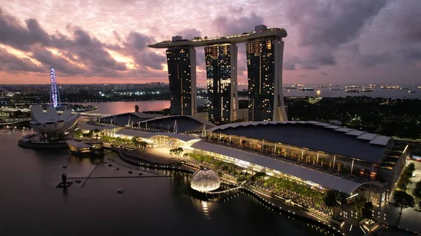 Marina Bay Singapore July 2022 Landmark Buildings Tourist Attractions Singapore — 图库照片