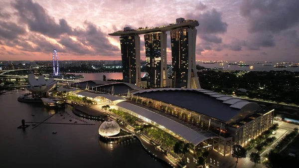 Marina Bay Singapore July 2022 Landmark Buildings Tourist Attractions Singapore — Zdjęcie stockowe