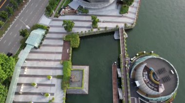 Marina Körfezi, Singapur - 13 Temmuz 2022: Singapur Tarihi Binalar ve Turist Çekimleri