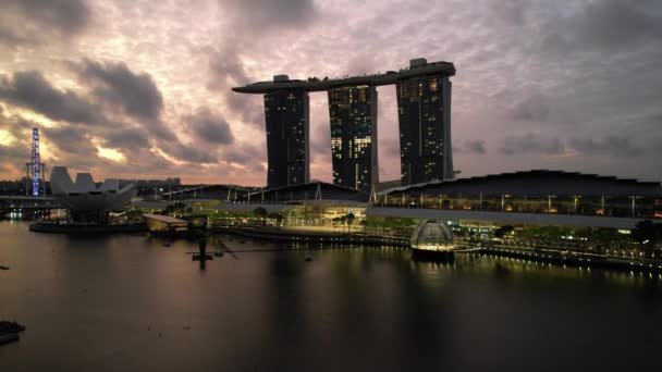Marina Bay Singapore July 2022 Landmark Buildings Tourist Attractions Singapore — Stock video