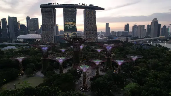 Marina Bay Singapore July 2022 Landmark Buildings Tourist Attractions Singapore — ストック写真