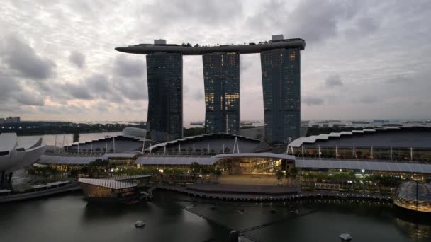 Marina Bay Singapore Juli 2022 Bezienswaardige Gebouwen Toeristische Attracties Van — Stockvideo