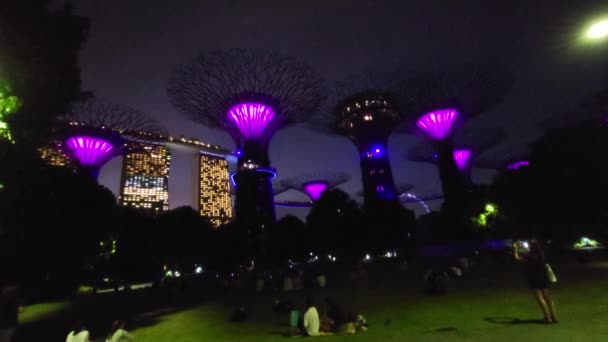 Marina Bay Singapore Július 2022 Landmark Buildings Turisztikai Látványosságok Szingapúr — Stock videók