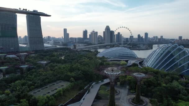 Marina Bay Singapore Július 2022 Landmark Buildings Turisztikai Látványosságok Szingapúr — Stock videók