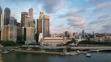 Marina Bay, Singapore - July 13, 2022: The Landmark Buildings and Tourist Attractions of Singapore