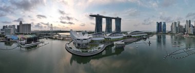 Marina Bay, Singapore - July 13, 2022: The Landmark Buildings and Tourist Attractions of Singapore