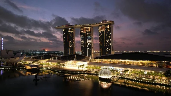 Marina Bay Singapore July 2022 Landmark Buildings Tourist Attractions Singapore — Foto Stock