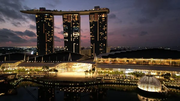 Marina Bay Singapore July 2022 Landmark Buildings Tourist Attractions Singapore — 图库照片