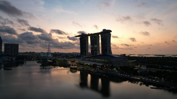 Marina Bay Singapore July 2022 Landmark Buildings Tourist Attractions Singapore —  Fotos de Stock