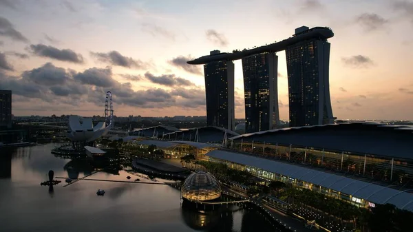 Marina Bay Singapore July 2022 Landmark Buildings Tourist Attractions Singapore — 图库照片