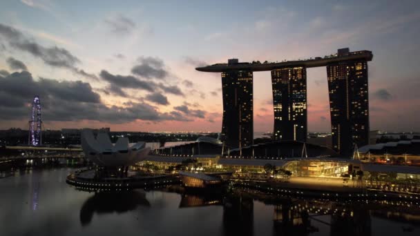 Marina Bay Singapore July 2022 Landmark Buildings Tourist Attractions Singapore — Stock video