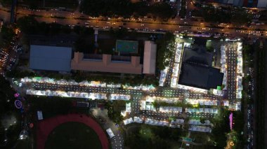 Kuching, Malezya - 1 Ağustos 2022: Geleneksel Kuching Festivali Sokak Fuarı