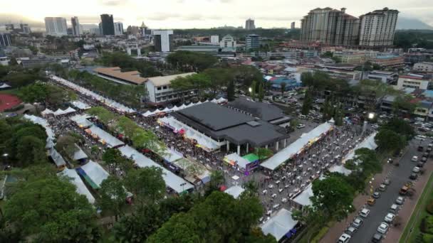 Kuching Malezya Ağustos 2022 Geleneksel Kuching Festivali Sokak Fuarı — Stok video