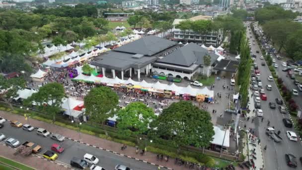 Kuching Malezya Ağustos 2022 Geleneksel Kuching Festivali Sokak Fuarı — Stok video