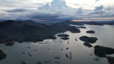 Aerial View of Fish Farms in Norway