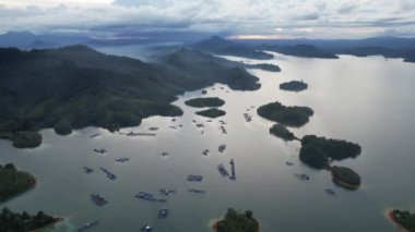 Aerial View of Fish Farms in Norway